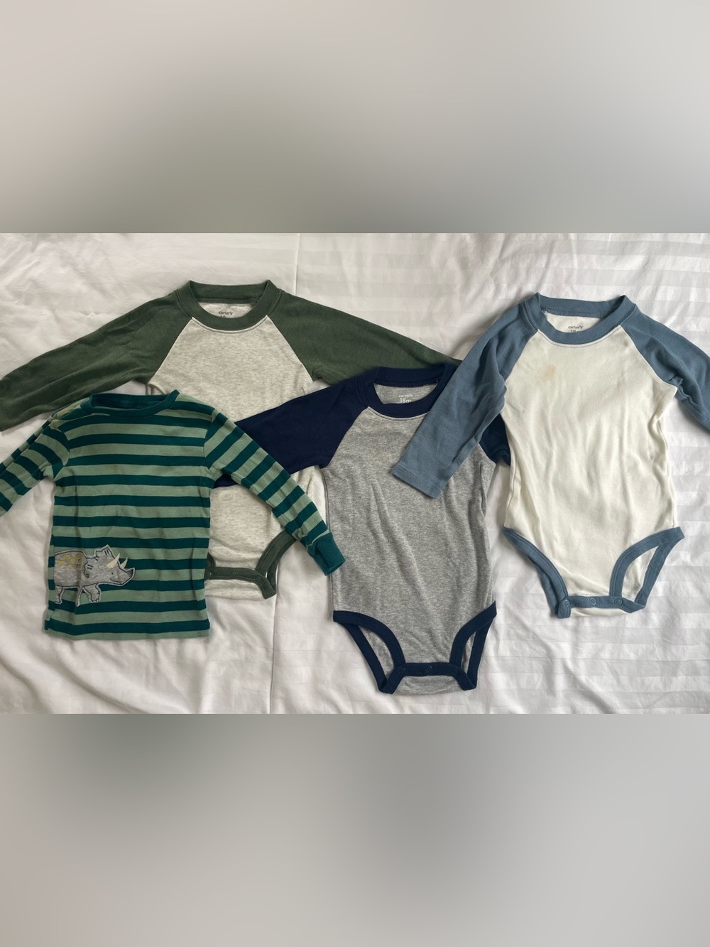 Carter’s Baby 4-Piece Long-Sleeve- Bodysuits- 18 Months